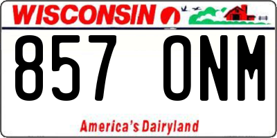 WI license plate 857ONM