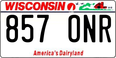 WI license plate 857ONR
