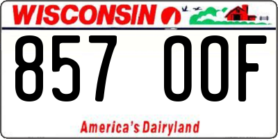 WI license plate 857OOF