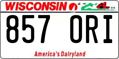 WI license plate 857ORI