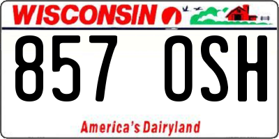 WI license plate 857OSH
