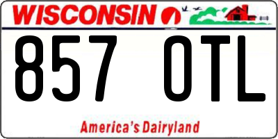 WI license plate 857OTL