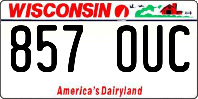 WI license plate 857OUC