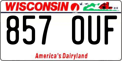 WI license plate 857OUF