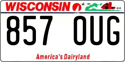 WI license plate 857OUG