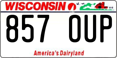 WI license plate 857OUP