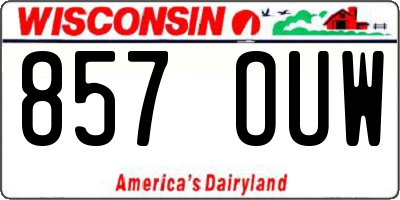 WI license plate 857OUW