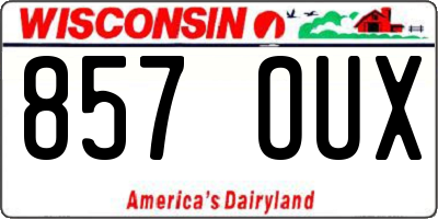 WI license plate 857OUX