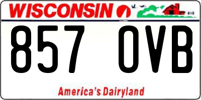 WI license plate 857OVB