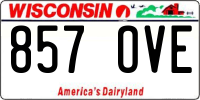 WI license plate 857OVE