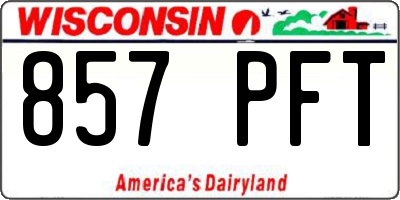 WI license plate 857PFT