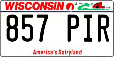 WI license plate 857PIR