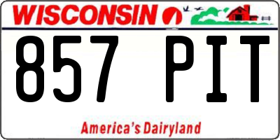 WI license plate 857PIT