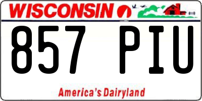 WI license plate 857PIU