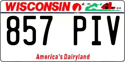 WI license plate 857PIV