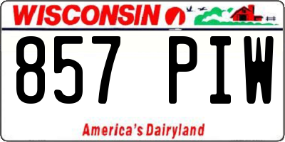 WI license plate 857PIW