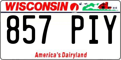 WI license plate 857PIY