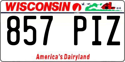 WI license plate 857PIZ