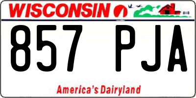 WI license plate 857PJA