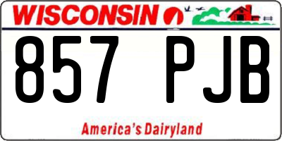 WI license plate 857PJB