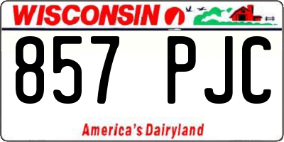WI license plate 857PJC