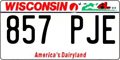 WI license plate 857PJE
