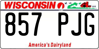 WI license plate 857PJG