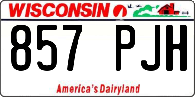 WI license plate 857PJH