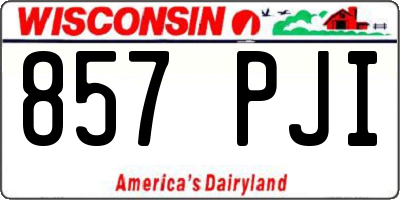 WI license plate 857PJI