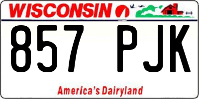 WI license plate 857PJK