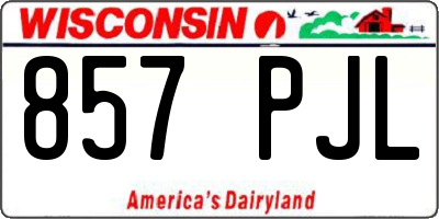 WI license plate 857PJL