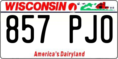WI license plate 857PJO