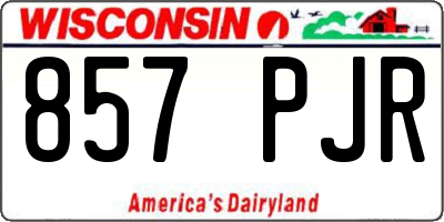 WI license plate 857PJR