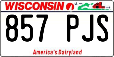 WI license plate 857PJS