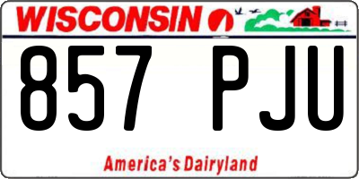 WI license plate 857PJU