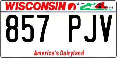 WI license plate 857PJV