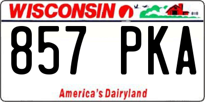 WI license plate 857PKA