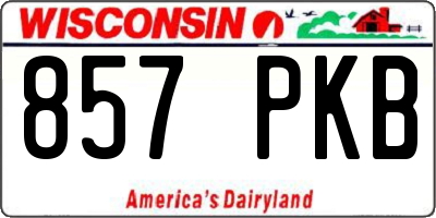 WI license plate 857PKB