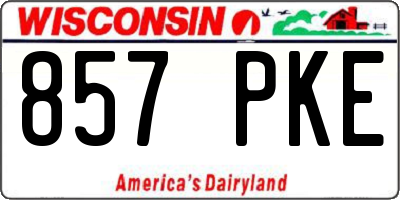 WI license plate 857PKE