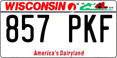 WI license plate 857PKF