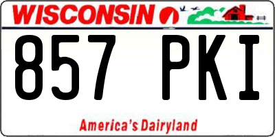 WI license plate 857PKI