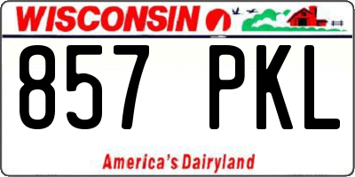 WI license plate 857PKL