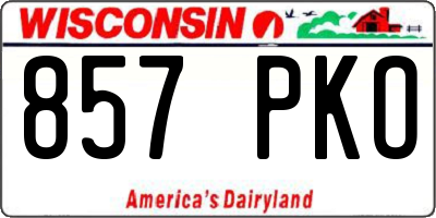 WI license plate 857PKO