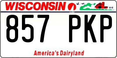 WI license plate 857PKP