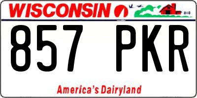 WI license plate 857PKR