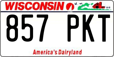 WI license plate 857PKT