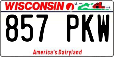 WI license plate 857PKW