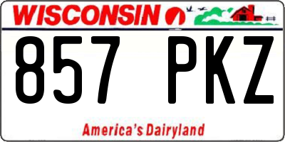 WI license plate 857PKZ