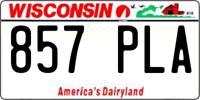 WI license plate 857PLA
