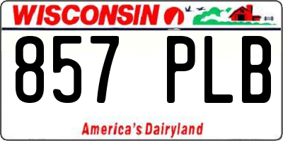 WI license plate 857PLB